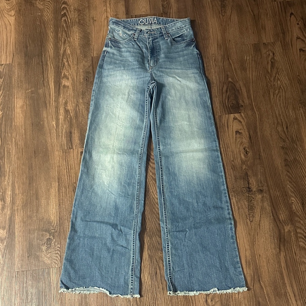 Kimes Ranch Light Blue Wide Leg Flare Jeans